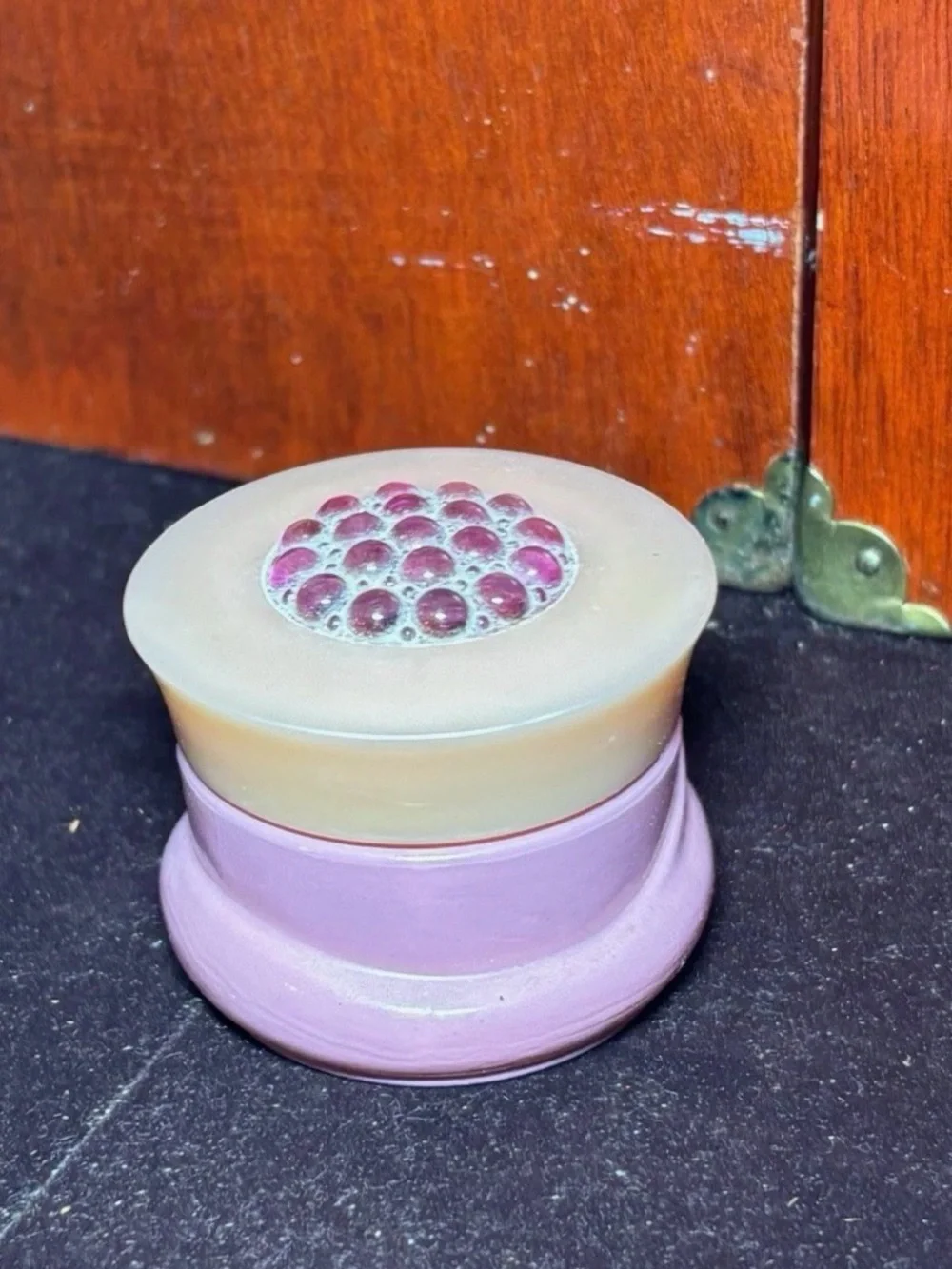 Small Round Pink Decorative Box with Pink Gem Top